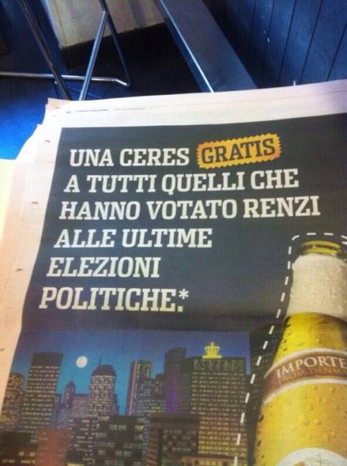 Lo spot che sfotte Renzi: "Birra gratis a chi l’ha votato"