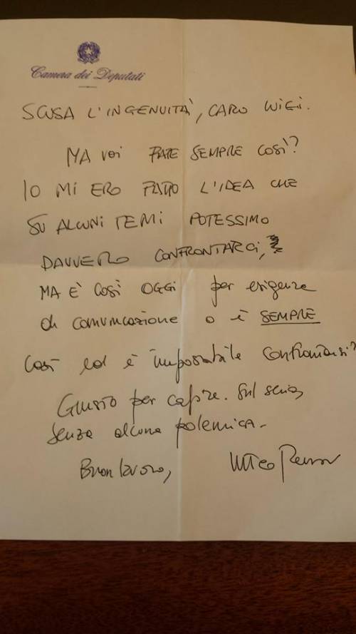 Il carteggio Renzi-Di Maio