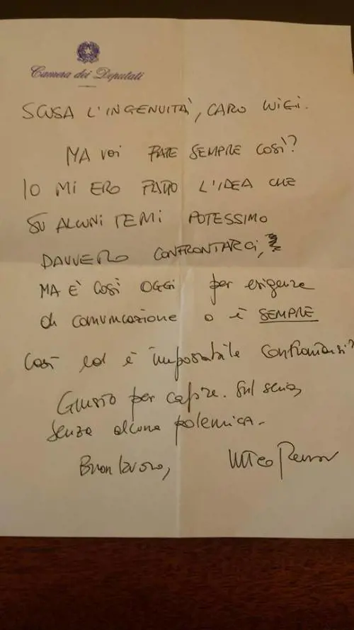 Il carteggio Renzi-Di Maio