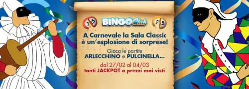Carnevale da sogno con Bingo Club e Skill Club