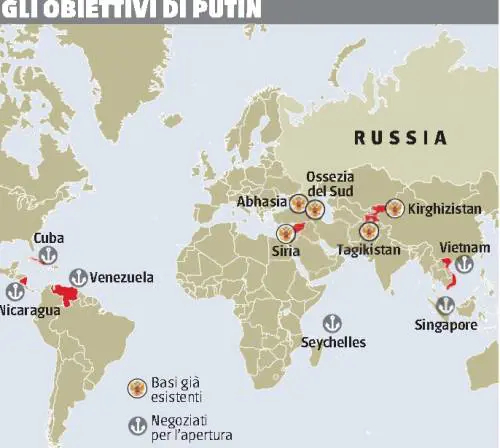 Il Cremlino vuole rifare l'impero. Basi a Cuba, Venezuela, Vietnam