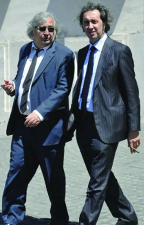 Umberto Contarello (a sinistra) con Paolo Sorrentino