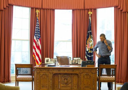 Barack Obama al telefono ieri con Vladimir Putin