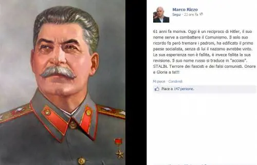 Rizzo, l'ultimo comunista irriducibile: viva Stalin (e Chavez)