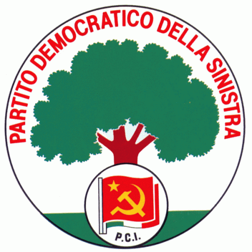 Il logo del Pds, sopravvisse dal 1991 al 1998