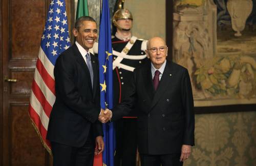 Napolitano riceve Obama al Quirinale