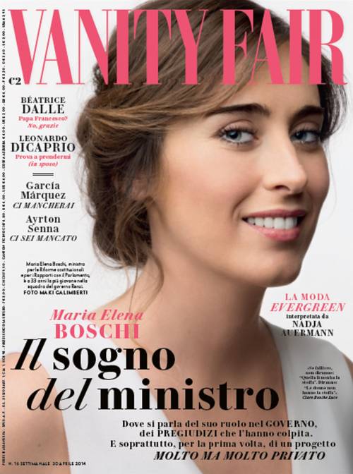 Maria Elena Boschi sulla copertina di Vanity Fair