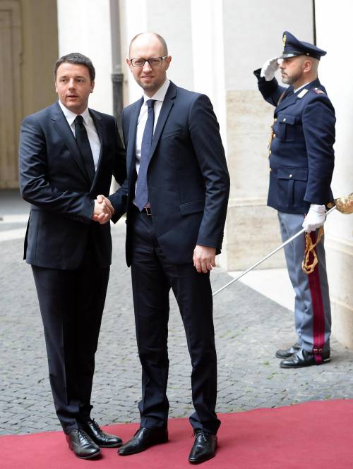 Matteo Renzi a Roma con il premier ucraino Iatseniuk