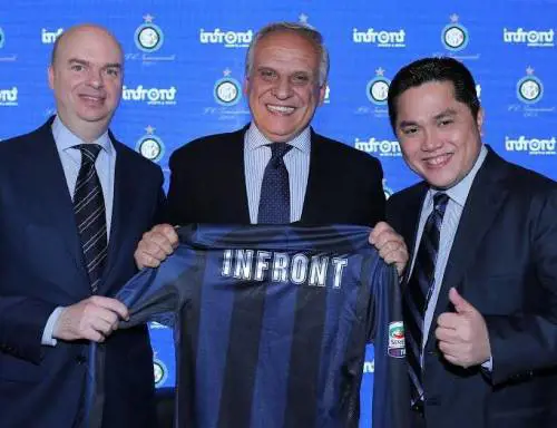 Il dg Fassone, Bogarelli (Infront) e Thohir
