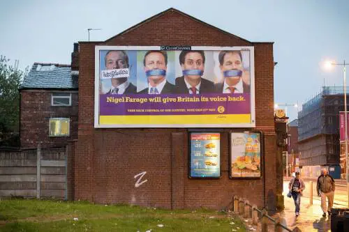 Manchester, deturpati i manifesti Ukip