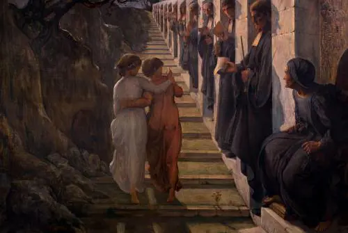 Un quadro ottocentesco che illustra il percorso dell'anima