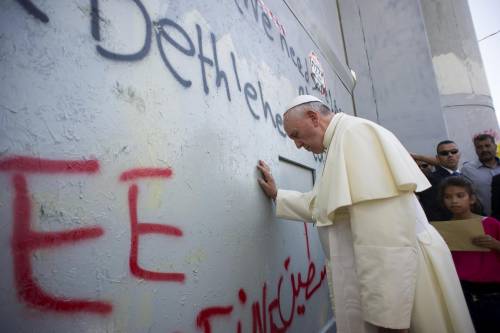 Il Papa al muro di separazione tra Israele e Cisgiordania
