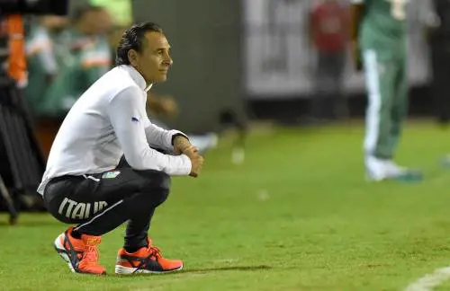 Cesare Prandelli durante il match tra Italia e Fluminense