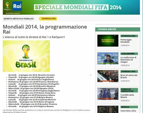 Dal sito internet della Rai