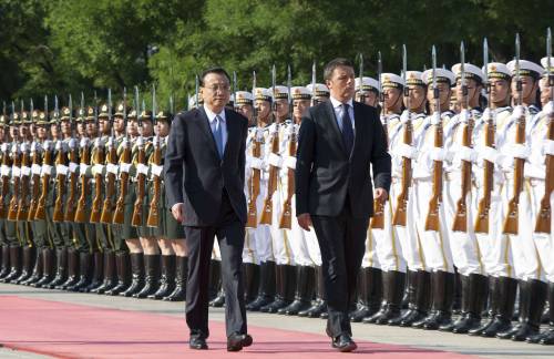 Renzi in Cina con il premier cinese Li Keuquiang