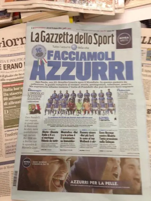 La Gazzetta si tinge di azzurro