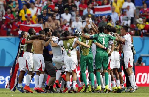 Festa Costa Rica al termine dell'incontro contro gli Azzurri