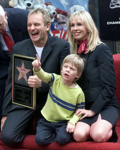 Sting con la moglie Trudie e uno dei suoi sei figli