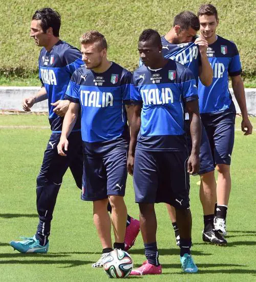 Mario Balotelli e Ciro Immobile in allenamento a Natal, in Brasile