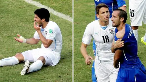 Le due immagini del "fattaccio Suarez"