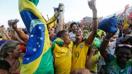 L'esultanza brasiliana per la semifinale verde-oro