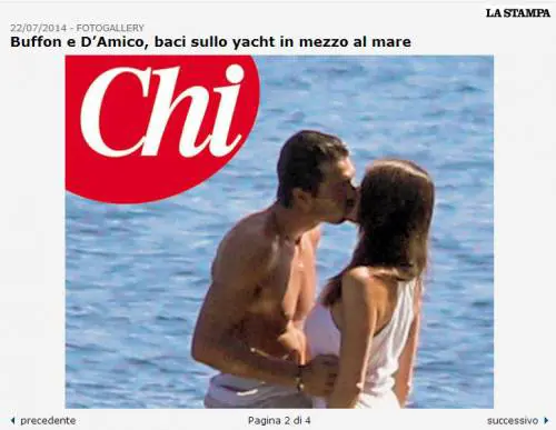 Buffon-D'amico e i baci sullo yacht