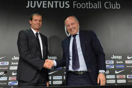 Marotta e Allegri in occasione della presentazione del neo-allenatore