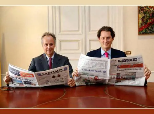 John Elkann e l'editore Carlo Perrone