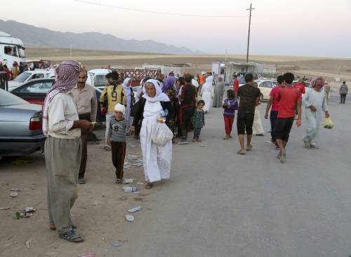 Yazidi al campo di Bajid Kandala