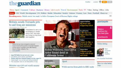Robin Williams, la notizia sulla stampa estera