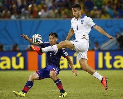 Manolas, impegnato ai Mondiali con la sua Grecia contro il Giappone di Zaccheroni
