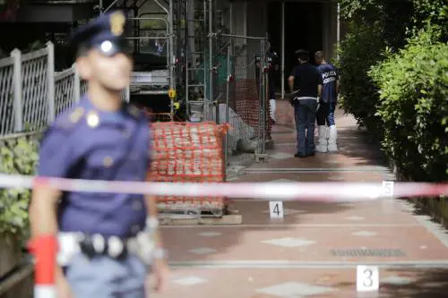 Forze dell'ordine in Via Camiluccia, luogo dell'agguato a Fanella
