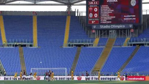 Una desolante immagine di un match all'Olimpico