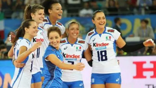 La gioia delle Azzurre al termine del match