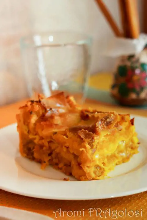 Lasagne con zucca e salsiccia