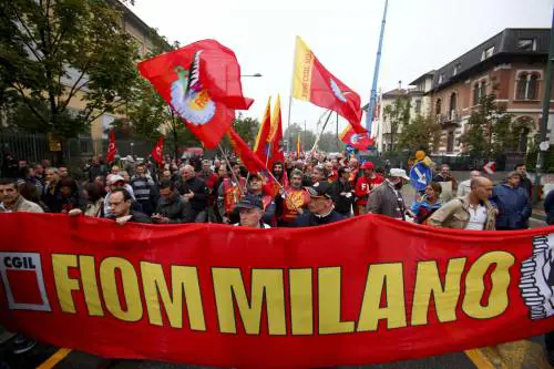 Fiom in piazza a Milano