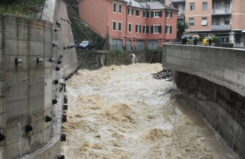 Il torrente Bisagno nella zona del Ferreggiano a Genova