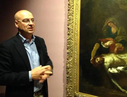 Sul palco presenta la sua nuova mostra-spettacolo, da Van Gogh a Tutankamon