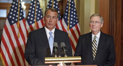 I leader repubblicani di Camera e Senato, Boehner e McConnell