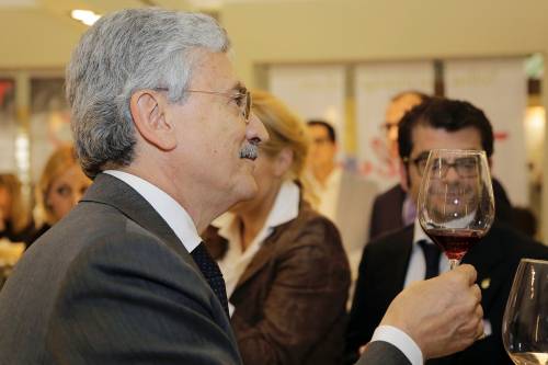 Massimo D'Alema a Vinitaly 2014, dove ha presentato il suo "Narnot"