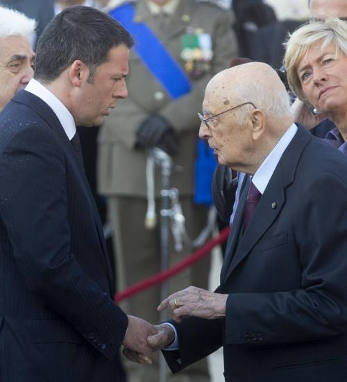 Matteo Renzi e Giorgio Napolitano in una foto scattata il 4 novembre