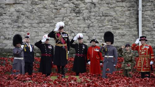 Londra, il campo di papaveri per il Remembrance Day