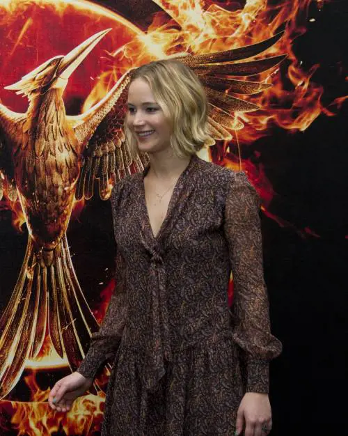 Jennifer Lawrence a una presentazione del terzo capitolo della saga "Hunger games"