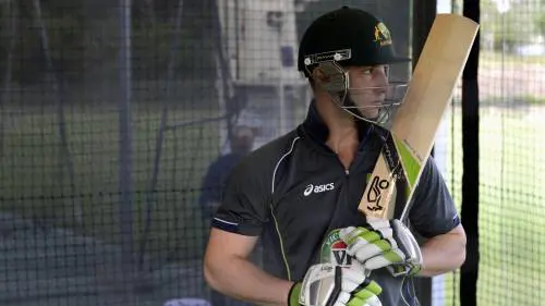 Phillip Hughes fotografato a Brisbane, durante un allenamento