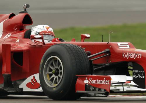 Vettel alla guida della Ferrari