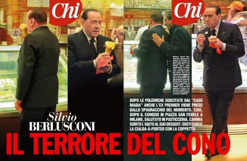 Dopo le polemiche sul "caso Madia", il Cav cambia il cono con la coppetta