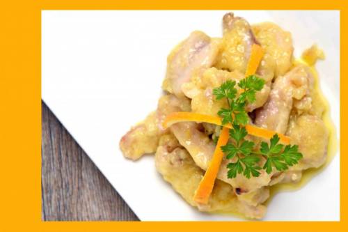 Ricetta fotografica: bocconcini di pollo all'arancia