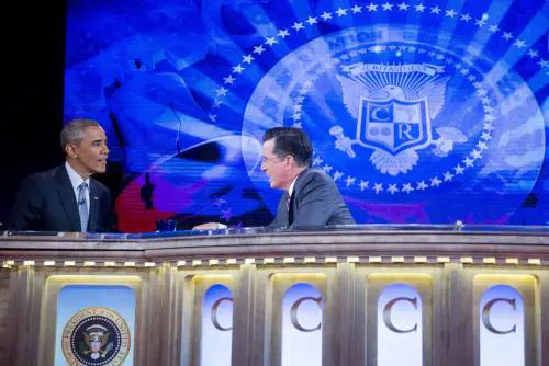 Barack Obama nell'intervista con Stephen Colbert
