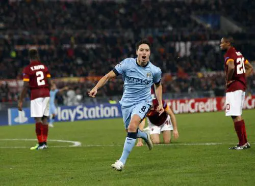 Nasri esulta dopo il gol alla Roma