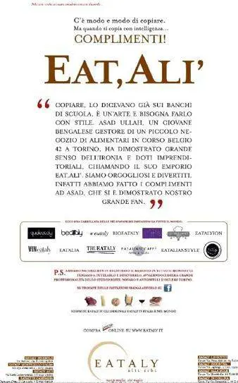 Eataly fa i complimenti a "Eat, Alì"